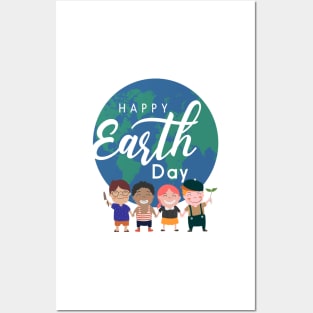 happy earth day The smile of the children Posters and Art